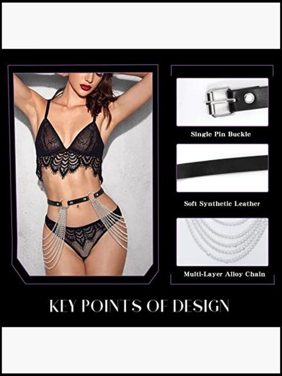 Punk Waist Chain Belt Layered Body Chain Adjustable Gothic Rave Accessory main image 5